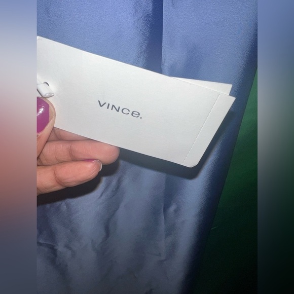 NWT Light Blue Vince Satin HiLow MIDI Skirt size 8- Flaw - Picture 8 of 8